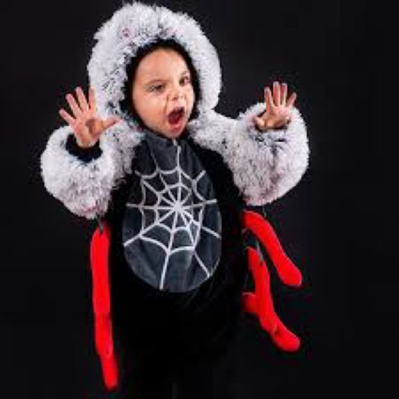 Fuzzy Spider Costume for Kids with Web Design - Picture 8 of 10
